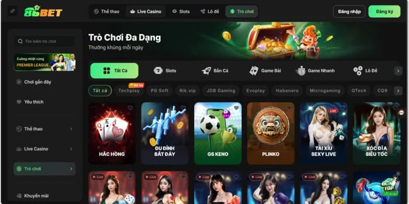 Khám phá các tựa game hấp dẫn tại trên nền tảng 86BET